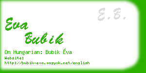 eva bubik business card